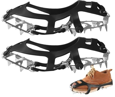 Husoiuy Eisgriffel,Universelle rutschfeste Edelstahl Kletterausrüstung | Eisgriffel Für Schuhe - Für Frauen Winter Outdoor Sport Wandern Gehen Klettern Angeln Rucksackreisen Garten Park Hinterhof