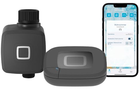 Homematic IP Bewässerungsaktor+ Access Point 2, Smart Home, Sieger der Stiftung Warentest 05/2026, mit App steuerbar, intelligente Gartenbewässerung, smarter Bewässerungscomputer, anthrazit, 162114A0