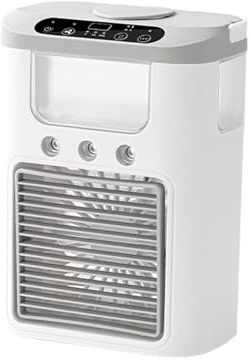 Aire acondicionado silencioso, ventilador portátil de refrigeración de aire de 3 velocidades con luz LED, radiador de refrigeración USB, enfriador de aire evaporativo para dormitorio, escritorio al