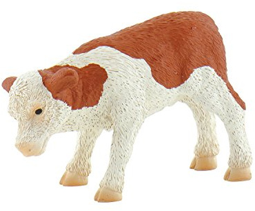 Bullyland 62710 - Spielfigur, Kalb Fridolin, ca. 7,5 cm, braun / weiß