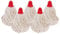 Abbey No.16 Socket Cotton Mop heads Replacement Pack of 5 – Super Absorbent String Mop Universal Screw On Socket - Floor Cleaning Heavy Duty mop head ( Red )