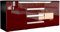 Vladon Sideboard Sylt V1, Kommode mit 2 Türen und 4 Schubladen, Korpus - Anthrazit matt/Front - Bordeaux Hochglanz/Absetzung - Weiß Hochglanz (138,5 x 75,5 x 35 cm)