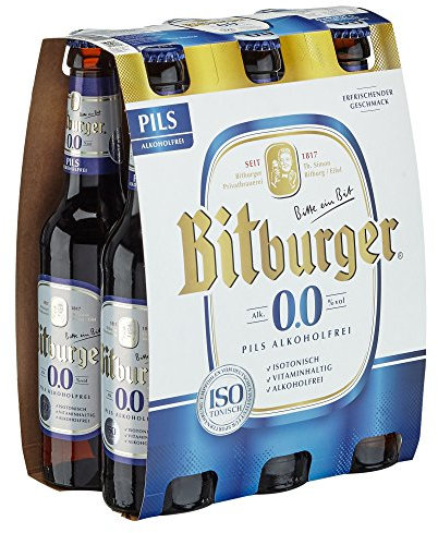Bitburger 0,0% Pils Alkoholfrei MEHRWEG (6 x 330 ml)