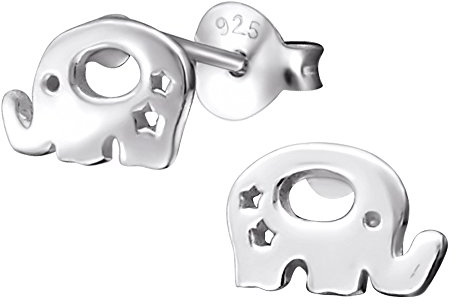 Laimons Mädchen Kids Kinder-Ohrstecker Ohrringe Kinderschmuck Elefant Tier süß glanz aus Sterling Silber 925