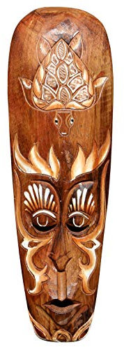 Wogeka - Schöne 50 cm Holz Wandmaske Schildkröte - Handarbeit als Geschenk-Idee zu Geburtstag Weihnachten zur Deko Schildi Tier Afrika Maske 59