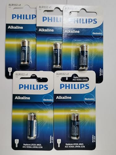 PHILIPS 8LR932 A23 MN21 V23GA Lot DE 5 Piles ALCALINE 12V