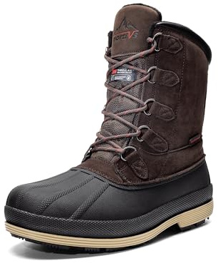 NORTIV 8 Winterschuhe Herren Schneeschuhe | 200g Thinsulate-Material -25°F Wärme Schneestiefel Winterstiefel Gefüttert Wasserdicht Kälteschutzstiefel wie Bergsteigen