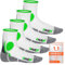 CFLEX Damen und Herren Running Funktions-Socken (4 Paar) Laufsocken - Weiss-Grün 35-38