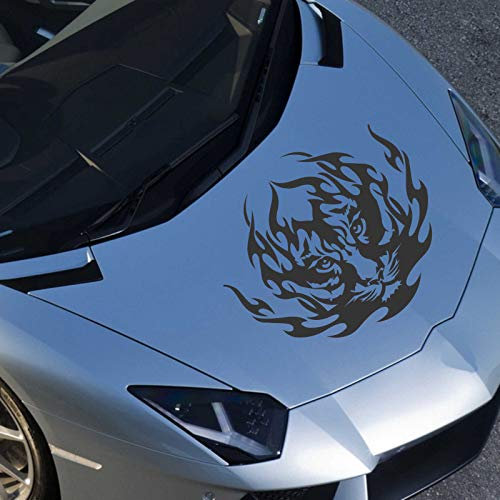 INDIGOS UG - Auto Aufkleber Tiger Tribal 60cm x 52cm schwarz - Heckscheibenaufkleber - Autoaufkleber lustig - Tuning - Spoiler - Sticker Wohnmobil