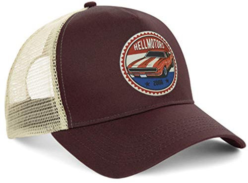 HELLMOTORS Chevy Trucker Cap Hot Rod Oldschool V8 Kappe Choco