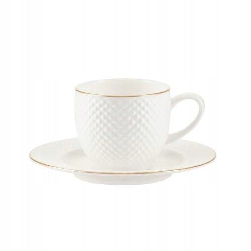 VILLA ITALIA Kaffee- und Teegeschirr - Porzellan Kaffeebecher - Espressotasse aus Keramik - Elegante Kaffeetasse - 100 ml BARI Gold
