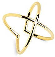 SINGULARU - Anello 4Ever. Regolabile. Argento Sterling 925 con Finitura Placcata Oro 18 Kt. Taglia Unica. Gioielli da Donna