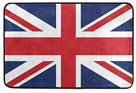 WowPrint Fu?matte, Union Jack-Flagge, waschbar, f¨¹r Wohnzimmer, Schlafzimmer, Heimdekoration, 60 x 40 cm