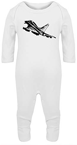 Hippowarehouse Fighter Jet Baby Romper All in one Piece Unisex White