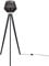 Paco Home Stehlampe Modern Wohnzimmer Schlafzimmer Rattan Optik Boho Korb Stehleuchte E27, Lampenfuß: Stehleuchte Schwarz, Lampenschirm: Schwarz (Ø33 cm)