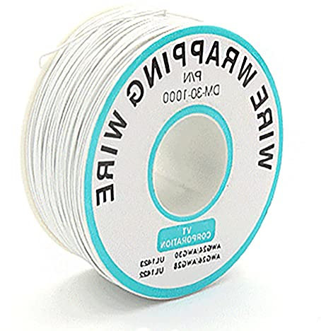 Bianco 30AWG 0,25 mm Filo solido colorato Cavo elettrico Gauge Bobina Collegamento Fili Elettronica Kit Stranded stagnato Filo di rame fai da te Flessibile e morbido