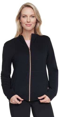 Skechers Damen Hoodless Hoodie Gowalk Everywhere Jacket Sweatshirt | Lässig, weich gestrickt, durchgehender Reißverschluss, recyceltes Polyester, Stehkragen