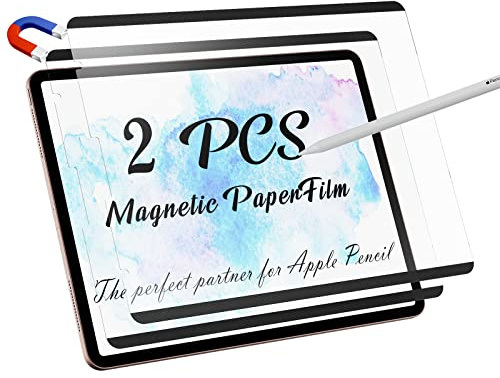 Peslv 2-Pack Magnetic Paper Screen Protector for iPad 9th/8th/7th - 10.2 | Matte Finish Like Paper, Removable & Reusable, Anti Glare & Blue Light, Also Compatible with iPad Air 3 & Pro 10.5