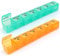 Large Pill Box Organiser, 2pack Weekly Travel Pill Organiser, Pill Boxes 7 Day 2 Times a Day Big Compartments Pill Case 14day XL Medication Tablet Dispenser for Fish Oil Vitamin Holder (Blue-Orange)