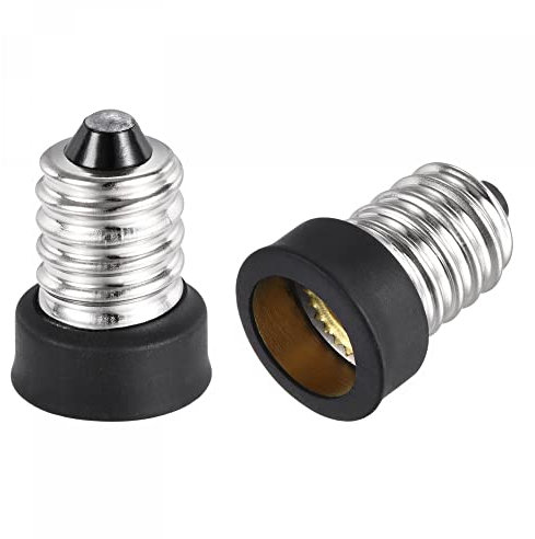sourcing map Lampenfassung Adapter E14 auf E12 Kandelaber Lampensockel Konverter Silber Ton Packung mit 6