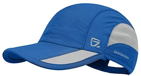 GADIEMKENSD Quick Dry Sports Hat Lightweight Breathable Soft Outdoor Running Cap Baseball Caps for Men (Blue, M)