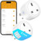 SURFOU Smart Plug Wi-Fi Timer Socket with Energy Monitoring, Mini Remote Control Plug Works with Alexa, Google Home and SmartThings, Light Timers For Home Security, App Smart Life/Tuya, 13A (2)