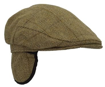 WALKER AND HAWKES Unisex Schiebermütze mit Ohrenklappen - Tweed - Helles Salbeigrün - 2XL (61cm)