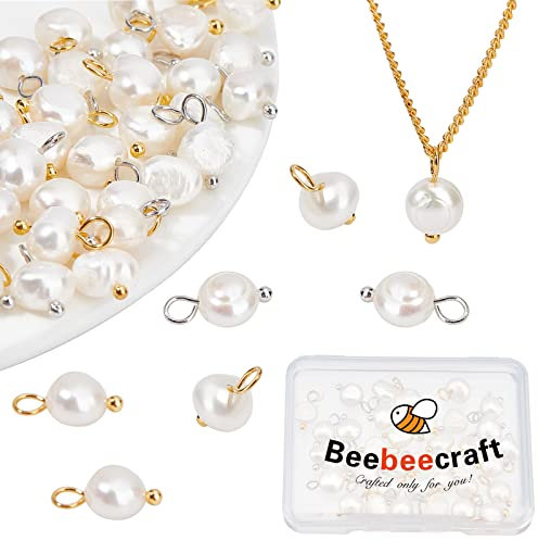 Beebeecraft 1 Box 40 Stück Natürliche Kultivierte Süßwasserperlen Poliert Weiße Süßwasserperlen Lose Süßwasserperlen Charms Perlen Für Schmuckherstellung