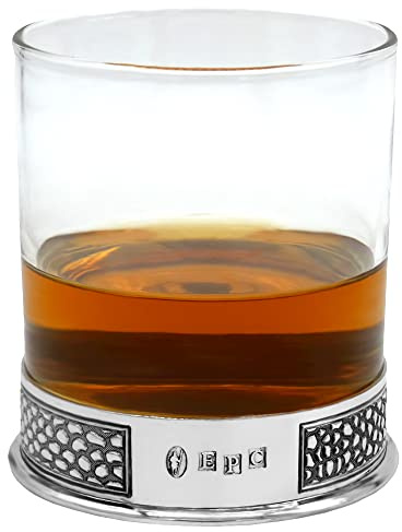 English Pewter Company Manhattan Whisky Tumbler Glass with Pewter Base [DEC014]
