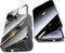 Jonwelsy Anti Peeping Case for iPhone 14 Plus (6.7), 360 Degree Front and Back Privacy Tempered Glass Cover, Anti SPY Screen, Anti Peep Magnetic Adsorption Metal Bumper for iPhone 14 Plus (Black)