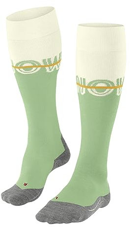FALKE Damen Skisocken SK4 Advanced W Kh Wolle Funktionsmaterial warm dünn 1 Paar, Grün Quiet Green 7378 Snow-O, 37-38