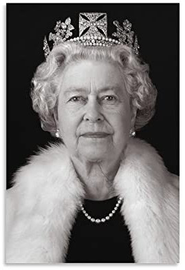 Queen Elizabeth II Black White Poster Dekorative Malerei Leinwand Wandkunst Wohnzimmer Poster Schlafzimmer Malerei, Leinwand Kunst Poster Und Wandkunst Bilddruck Moderne Familienzimmer Dekor 12x18inch