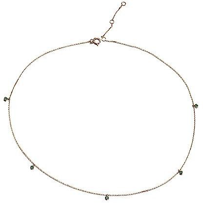 KnSam 750 Gelbgold Halskette Echtes, Klassiker Anhänger mit Smaragd - Grün & Rund, 18K Gold Kette Frau Geschenk für Damen, Gold, 45cm