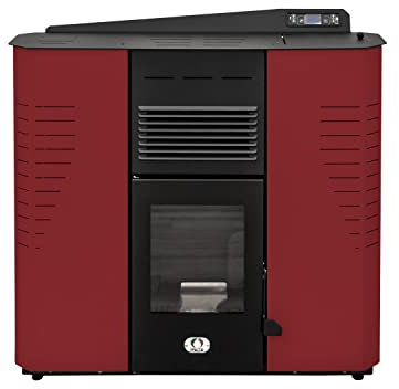 STUFE A PELLET ITALIA Marmolada 13 KW WiFi 5 Sterne | Pelletöfen Zertifizierte-Effizienz 89% Heizt 130m² Autonomie 20 Std WiFi-Steuerung Programmierbar 5 Kräfte Kompaktes Design 24M Garantie Rot