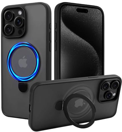 VECUU iPhone 15 Pro Hülle Magsafe, Magnetisch Hülle für iPhone 15 Pro, Fallschutz Griffige Handyhülle iPhone 15 Pro mit Unsichtbarem Magnet Ständer, Kratzfeste PC Rückseite, TPU Bumper