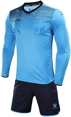 Kelme Torwart Trikots Uniform Keeper Wear Langarm Fußball Torwart Praxis tragen Unisex Pro Set ABlau XL