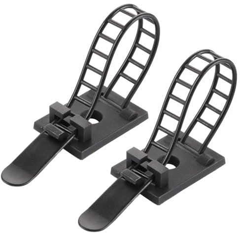 AKOLAFE Pack of 100 Self-Adhesive Cable Holders, 3M Cable Clips, Black, Adjustable Cable Clamps, Cable Clips, Cable Clips, 89 x 8 mm for Room, Garage, Office, Wire Management