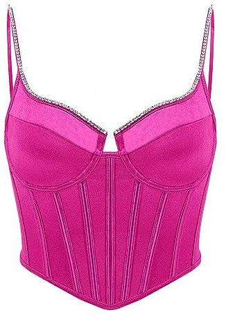 Naimo Top en satin de soie pour femme - Corset sexy sans manches - Bretelles spaghetti