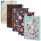 MGGAO Lot de 5 carnets à spirales A5 avec motif marbré et floral, papier épais 100 g/m², journal ligné de 8 mm, journal à spirale pour étude et notes