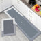 Alfombrillas de cocina, juego de 2 alfombrillas de cocina, absorbentes de agua y de secado rápido, alfombras de cocina antideslizantes, súper absorbentes para la cocina del hogar (gris claro, 40 x 60