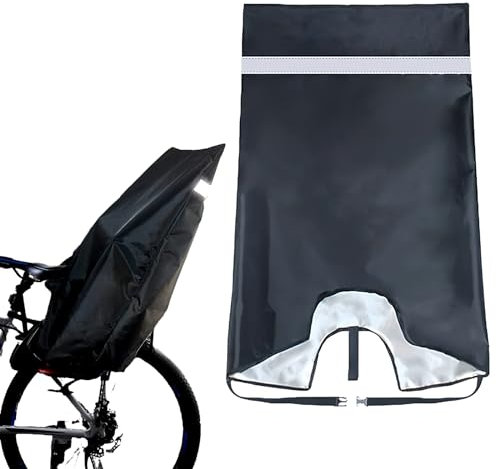 HoaaiGo 1 Stück Regenschutz kindersitz Fahrrad, Fahrradkindersitz Fahrradsitz Regenschutz, Abdeckung Fahrradkindersitz, Universal wasserdichte Abdeckung für Kinder Fahrrad Hinten (Schwarz)