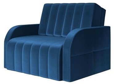 Schlafsessel mit Bettfunktion Schlafsofa mit Bettkasten Sessel mit Schlaffunktion Klein und Gemütlich Sofa Couch Gästebett Relaxsessel Kindersofa 101x104x90 - MONTANA 80 (Dunkelblau - Kronos 09)