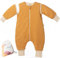 Mababu Ganzjahres Baby Schlafsack mit Füßen & abnehmbaren Ärmeln - 2.5 TOG - 100% GOTS Bio-Baumwolle - Ganzjähriger Kinderschlafsack mit Füßen- umklappbare Bündchen (Karamell, 100cm)