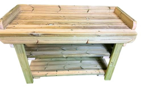 Wooden Garden Potting Table/Planter bench. Heavy duty Garden Work Table. (Single Shelf, 4FT - COMPACT)