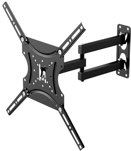 WinGluge Soporte TV Pared, Sujeción TV con Tornillos de Seguridad 14-42 Inclinable, Giratorio, Extensible y Rotatorio, Carga hasta 25kg VESA 400x400mm