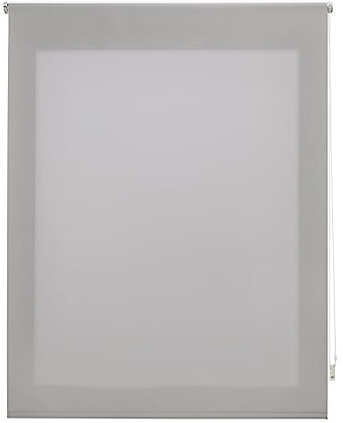 INTERBLIND | Estor Premium Enrollable Translúcido Liso 110x175 cm (Ancho x Alto) - Medida de Tela 107x170 cm - Color Plata - Para Ventanas