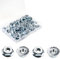 50 tuercas hexagonales de brida dentada de 1/4-20, tuercas hexagonales de brida de 1/4 pulgadas, acero al carbono chapado en zinc, sujetadores de tuercas UNC, tuerca de repuesto SAE para mano derecha