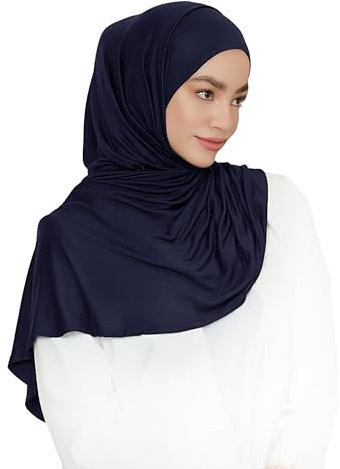 Lina & Lily Damen Instant Hijab Kopftuch Ready-To-Wear Modal Jersey (Marineblau)