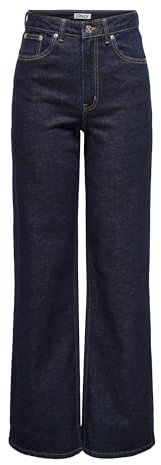 ONLY Onljuicy Hw Wide Rinse DNM Mas763 Noos Jean Large, Bleu foncé Denim, 27W / 34L Femmes
