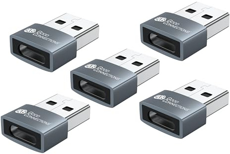 Good Connections USB 2.0 Male A to USB-C™ Female Adapter Aluminium Housing Grey Set of 5